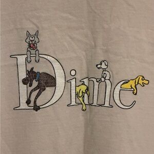 Dime light pink Short-Sleeve Graphic Tee with Playful Dog Design